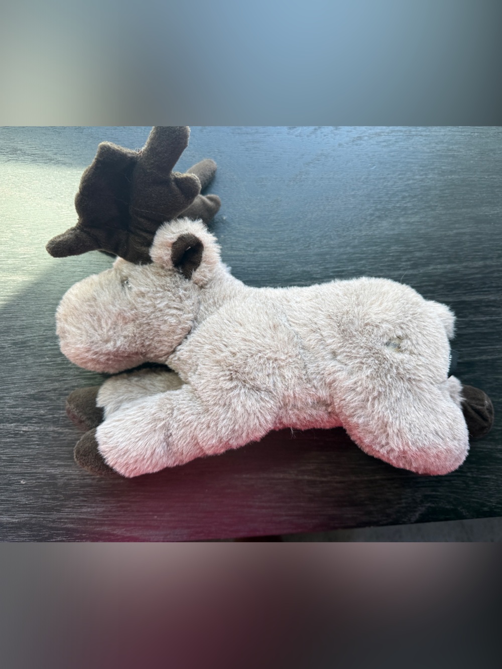 FAO Schwarz Plush Moose Reindeer with Dark Brown Antlers Stuffed Animal